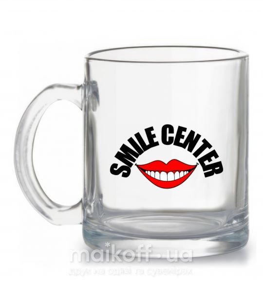 Чашка стеклянная Smile center Прозрачный фото