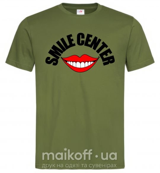 Мужская футболка Smile center Оливковый фото