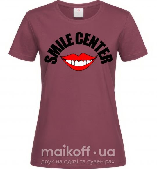 Жіноча футболка Smile center Бордовий фото
