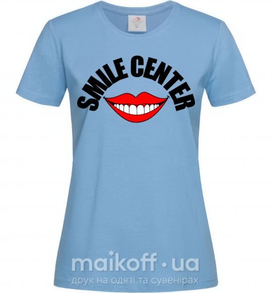 Жіноча футболка Smile center Блакитний фото