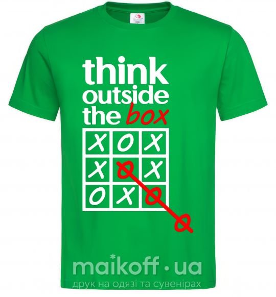Мужская футболка Think outside the box Зеленый фото