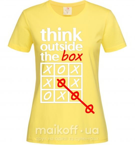 Жіноча футболка Think outside the box Лимонний фото