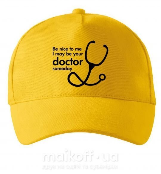 Кепка Be nice to me i may be your doctor Сонячно жовтий фото