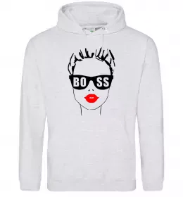 Женская толстовка (худи) Керівник відділу тупих жартів Черный фото