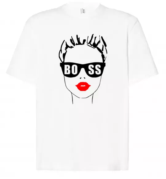 Футболка Оверсайз Lady boss Білий фото