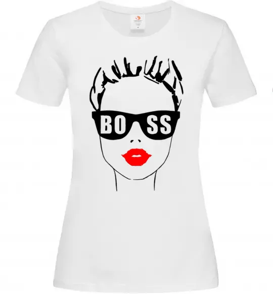 Жіноча футболка Lady boss Білий фото