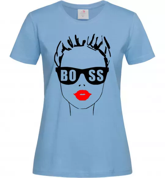 Жіноча футболка Lady boss Блакитний фото