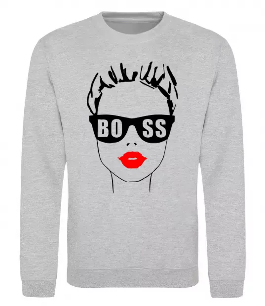 Світшот Lady boss Сірий меланж фото