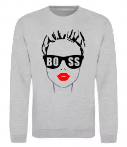 Світшот Lady boss Сірий меланж фото