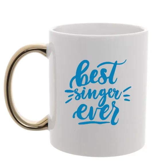 Чашка с цветной ручкой Best singer ever Золото фото