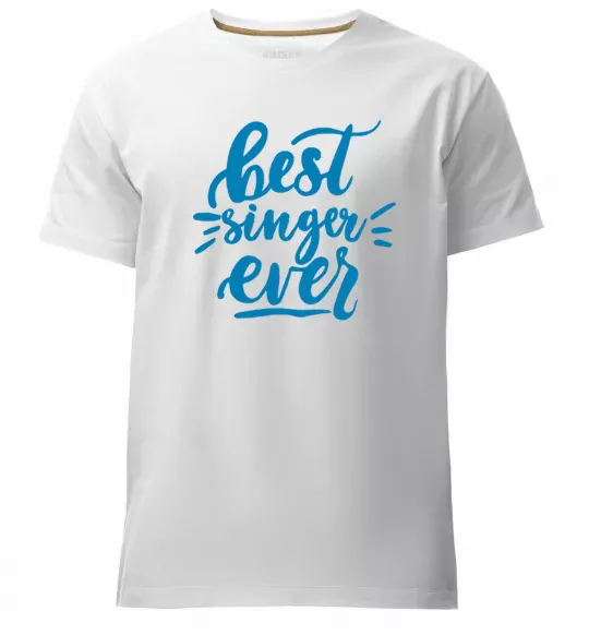 Чоловіча преміум футболка Best singer ever Білий фото