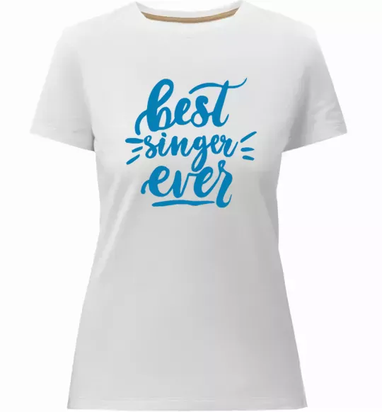 Жіноча преміум футболка Best singer ever Білий фото