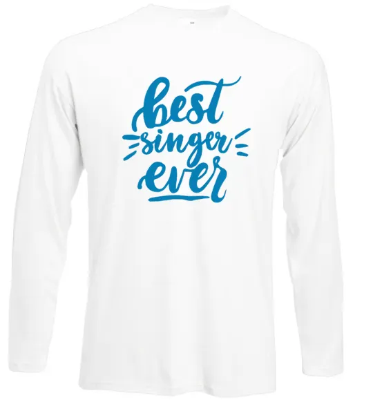 Лонгслив Best singer ever Белый фото