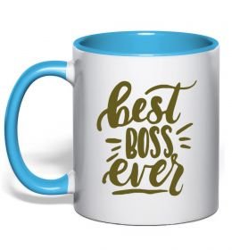 Чашка с цветной ручкой Best boss ever Чашка с цветной ручкой Best boss ever