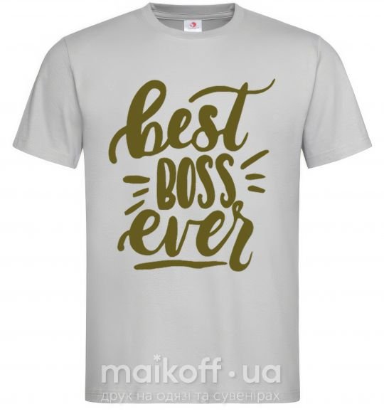Мужская футболка Best boss ever Серый фото