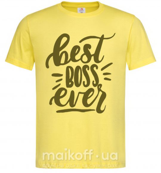 Мужская футболка Best boss ever Лимонный фото