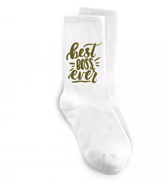 Носки Best boss ever Белый фото