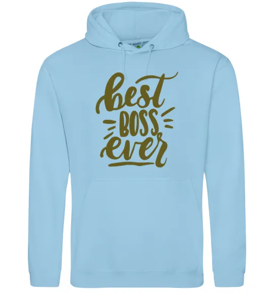 Чоловіча толстовка (худі) Best boss ever Блакитний фото