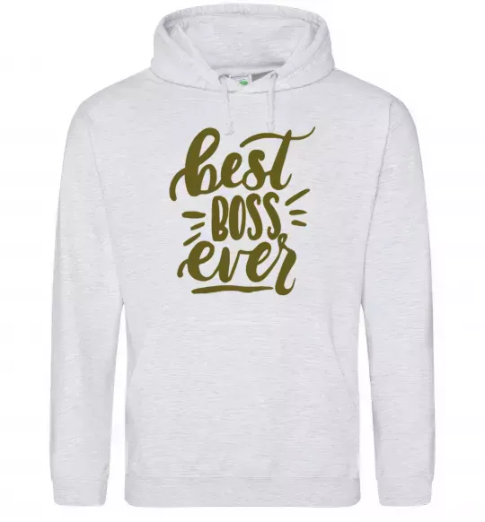 Жіноча толстовка (худі) Best boss ever Сірий меланж фото
