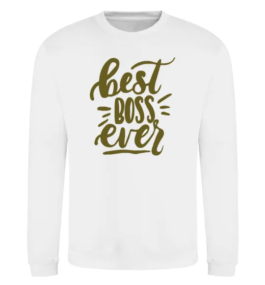 Світшот Best boss ever Білий фото
