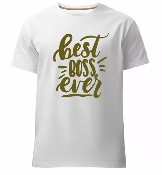 Чоловіча преміум футболка Best boss ever Білий фото