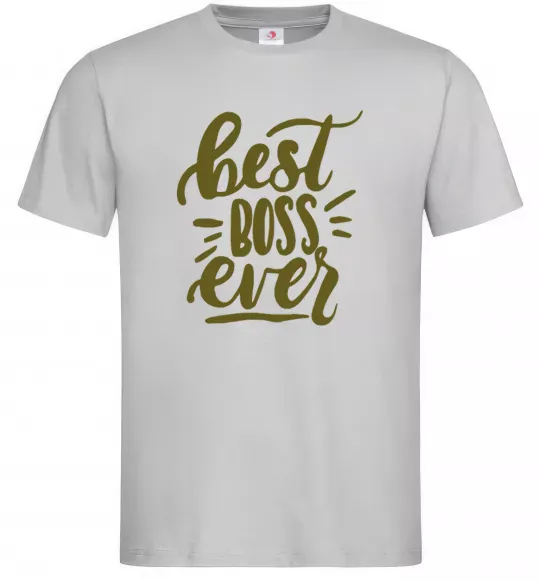 Мужская футболка Best boss ever Серый фото