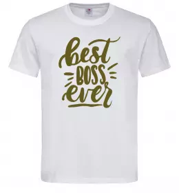 Мужская футболка Best boss ever Белый фото
