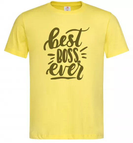 Мужская футболка Best boss ever Лимонный фото