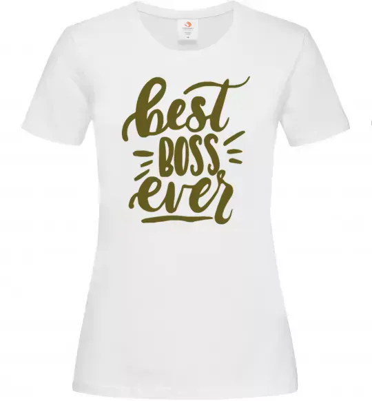Женская футболка Best boss ever Белый фото