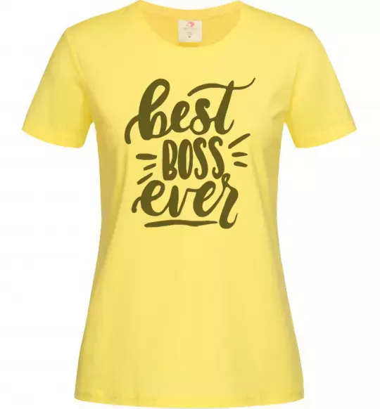 Женская футболка Best boss ever Лимонный фото