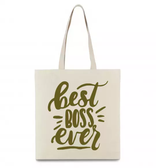 Эко-сумка Best boss ever Бежевый фото