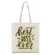 Эко-сумка Best boss ever Бежевый фото