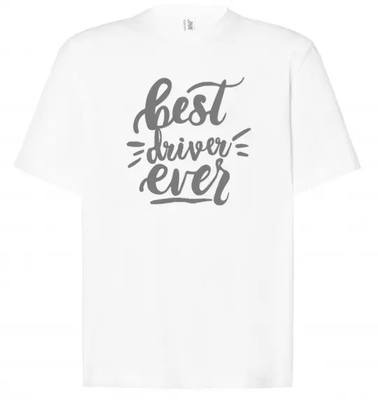 Футболка Оверсайз Best driver ever Білий фото