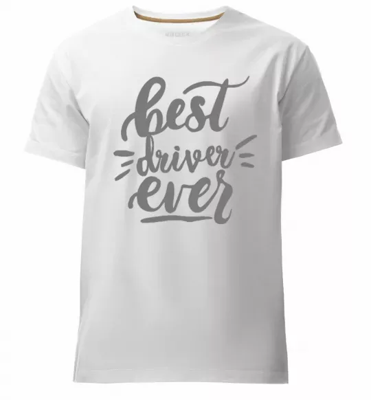 Мужская премиум футболка Best driver ever Белый фото