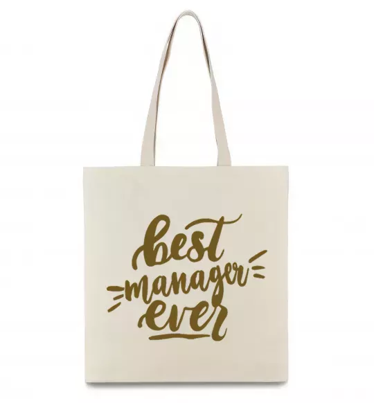 Еко-сумка Best manager ever Бежевий фото