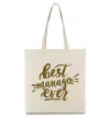 Еко-сумка Best manager ever Бежевий фото