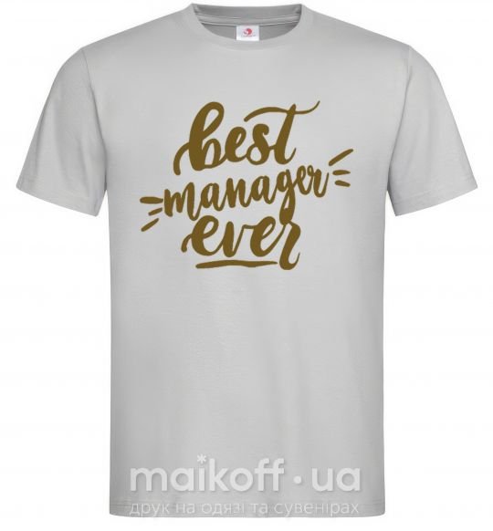 Мужская футболка Best manager ever Серый фото