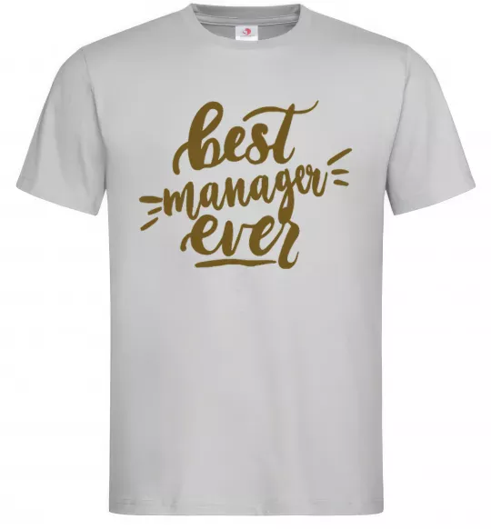 Мужская футболка Best manager ever Серый фото