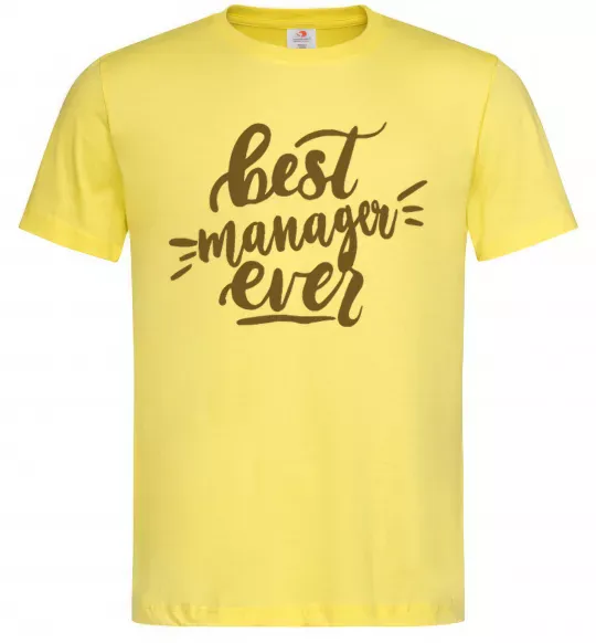 Мужская футболка Best manager ever Лимонный фото