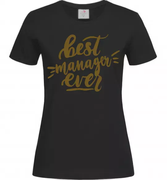 Жіноча футболка Best manager ever Чорний фото
