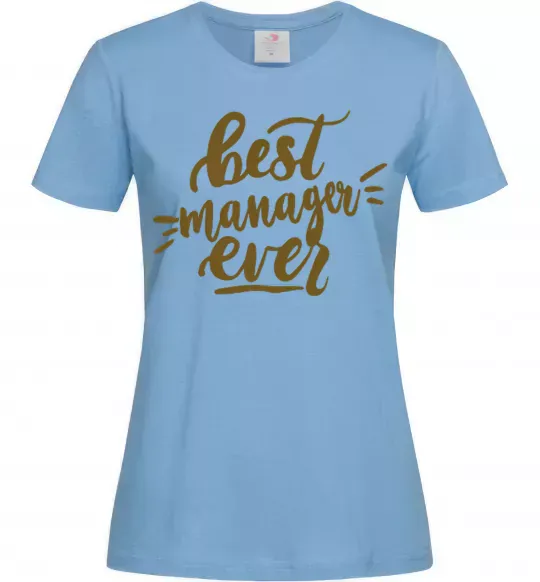 Жіноча футболка Best manager ever Блакитний фото