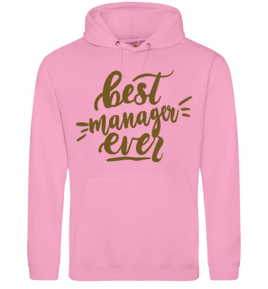 Мужская толстовка (худи) Best manager ever Розовый фото