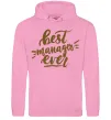 Мужская толстовка (худи) Best manager ever Розовый фото