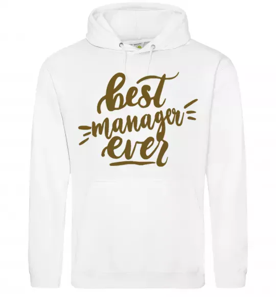 Чоловіча толстовка (худі) Best manager ever Білий фото