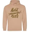 Чоловіча толстовка (худі) Best manager ever Пісочний фото
