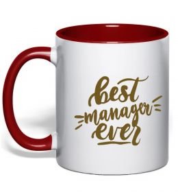Чашка з кольоровою ручкою Best manager ever