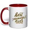Чашка с цветной ручкой Best manager ever Красный фото