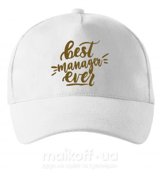 Кепка Best manager ever Белый фото