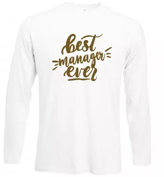 Лонгслив Best manager ever Белый фото