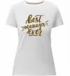Жіноча преміум футболка Best manager ever Білий фото